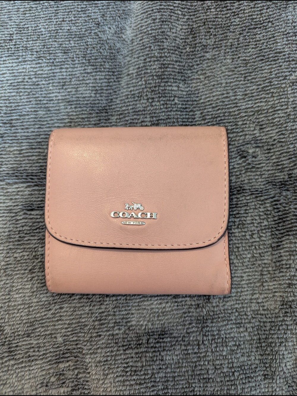 Coach Pink Leather Compact Wallet